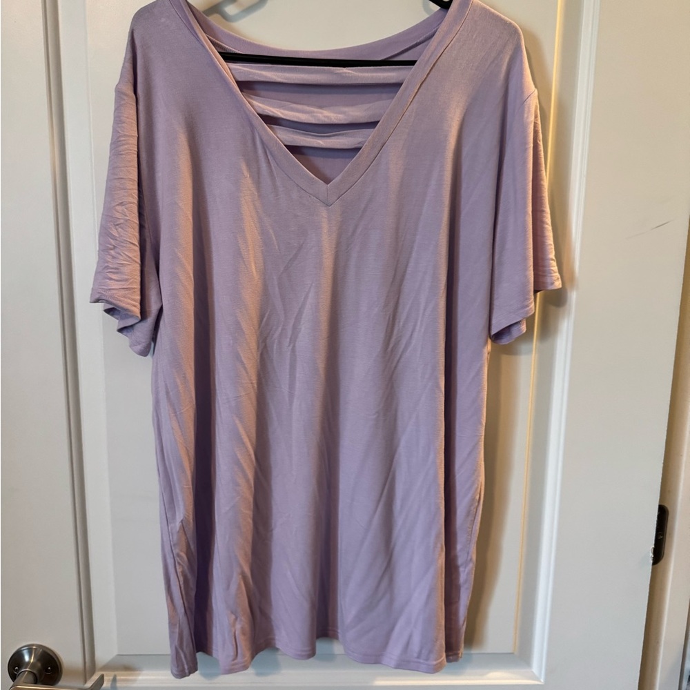 Lavender V-Neck Women's Top